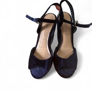 Rampage Midnight Blue Open-Toe Heels